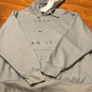 Nike Light Gray Men's Hoodie with Slogan